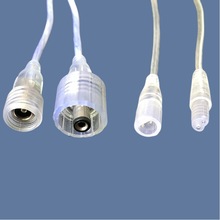led灯带插头线dc公母透明水晶灯条接头线防水线led灯条插头线