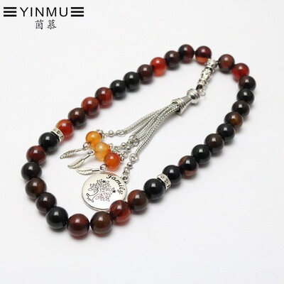速卖通穆斯林念珠手链 泰斯比哈Tasbih 梦幻玛瑙外贸手串珠子