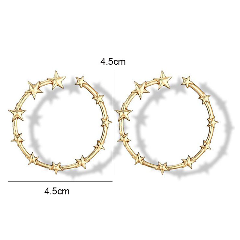 1 Paire Style Simple Star Placage Alliage Boucles D'oreilles display picture 4