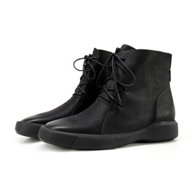 复古厚底纯色马丁靴女英伦风2018夏季新款时装靴女平底外贸短靴女