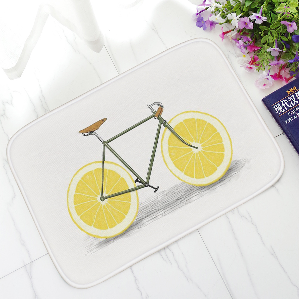 Air Bag Retro Nostalgic Bicycle Printed Carpet Floor Mat Flannel Distinctive Creative Door Mat Absorbent Non-slip