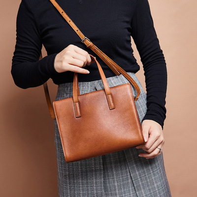 2019新款拉鏈女士包包 女式真皮斜挎包  複古頭層牛皮女士包