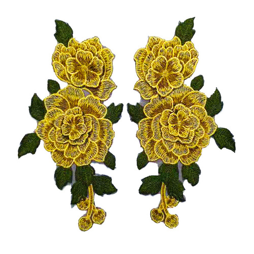Zhenmei Embroidery Clothing Accessories Embroidery Lace Three-dimensional Glass Gauze Paste Colored Flowers High Density