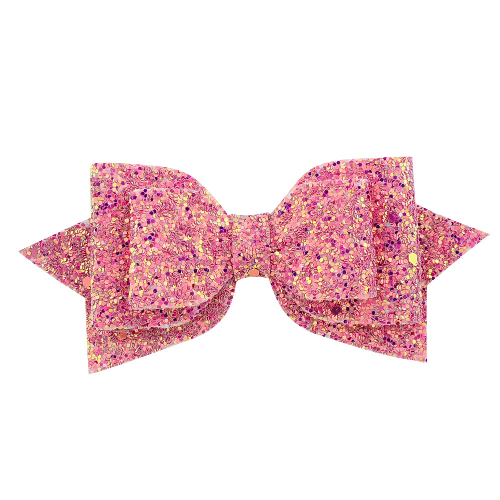 Fashion Bright Flashing Gradient Sequins Children's Bow Hairpin display picture 1