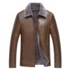 Manufactor Direct selling Autumn and winter Lapel Mid length version Plush Middle and old age business affairs leisure time Large man leather jacket