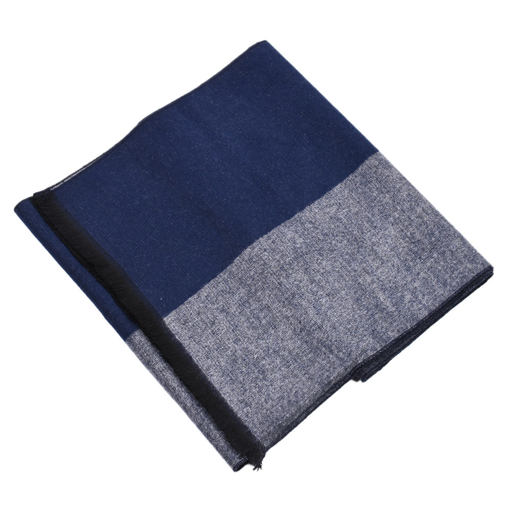 Classic Plaid Long Scarf For Men Woven Brushed Tassel Design_voghion.com