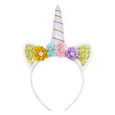 现货批发 外贸儿童独角兽发箍 婴儿万圣节生日party派对头饰