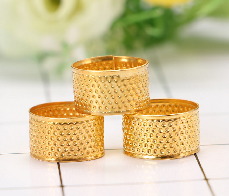 十字绣顶针家用缝纫DIY工具 铜顶针 金色顶针居家缝补专用顶针