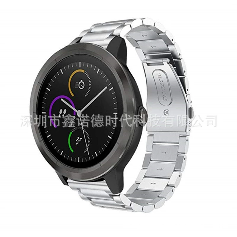 Подходящий ремень из нержавеющей стали для Garmin Jiaming vivoActive3 Three Pearl Band Trainer Sanzhu Ping Duck
