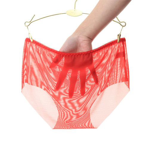 Fully transparent one-piece seamless sexy women's underwear breathable sexy hairy low-waist hot briefs 1530