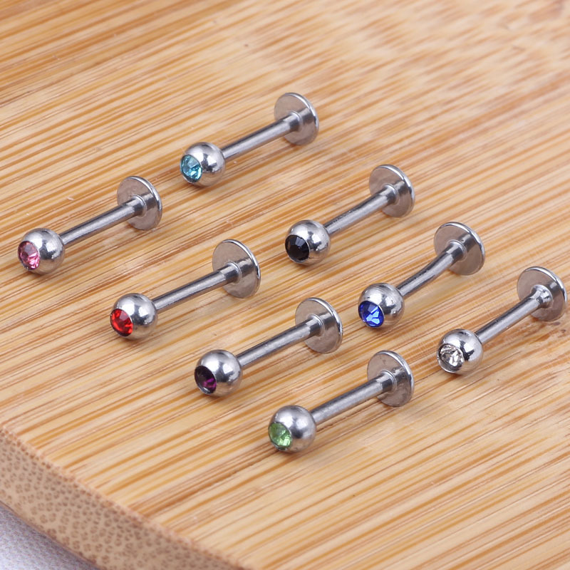 10 Pack Colorful Body Piercing Jewelry Set Stainless Steel Ear Lip Studs detail image 10