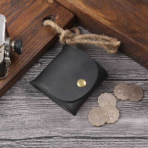Genuine leather mini coin purse creative retro key bag coin bus loose wallet new style