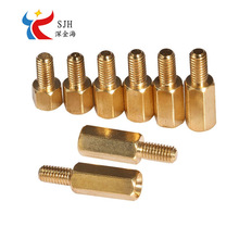 供应 m3单通六角铜柱 牙长5mm铜柱 电脑主板机箱六角单头铜螺柱