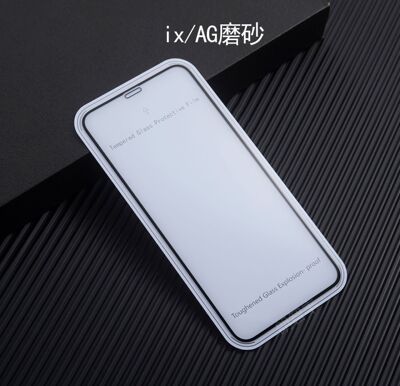适用iphone11pro全屏AG磨砂亮边钢化膜苹果XS R max雾面满版贴膜|ms