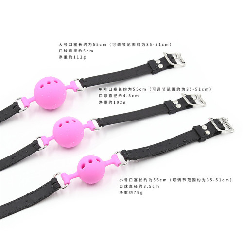 Sexy SM bondage toy mouth plug sex product hole full silicone mouth ball pink silicone adult couple passion props