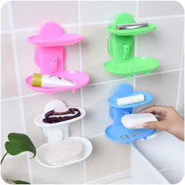 跑江湖产品 新款卫生间沥水肥皂托肥皂架吸盘双层香皂盒肥皂盒