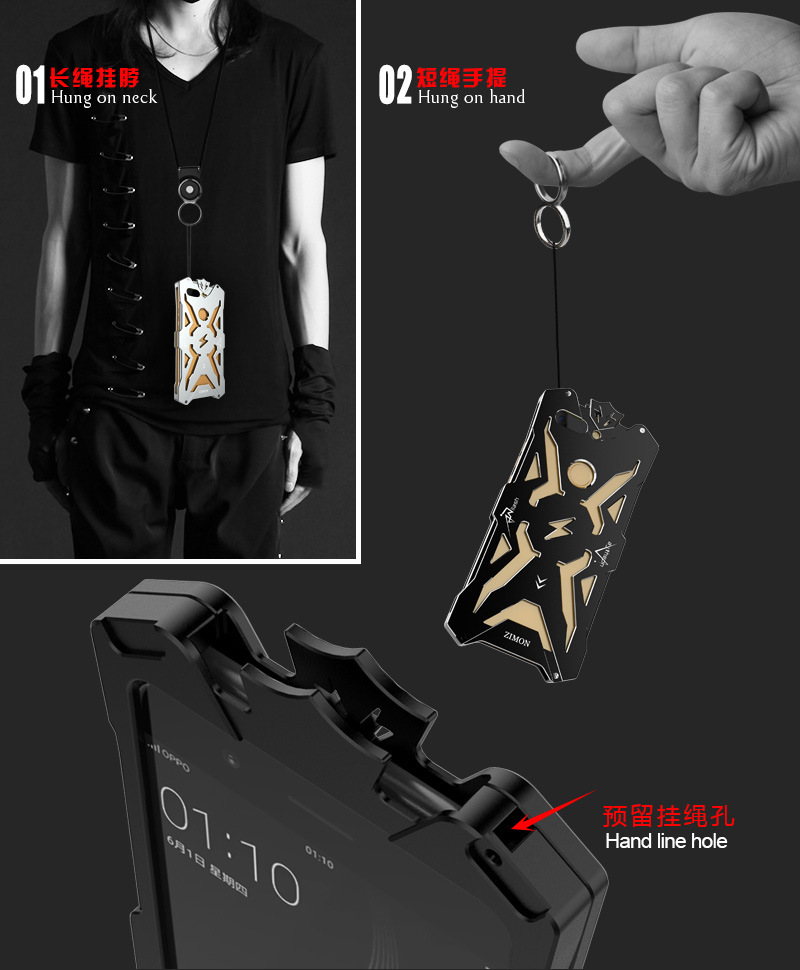 SIMON THOR Aviation Aluminum Alloy Shockproof Armor Metal Case Cover for OPPO A83