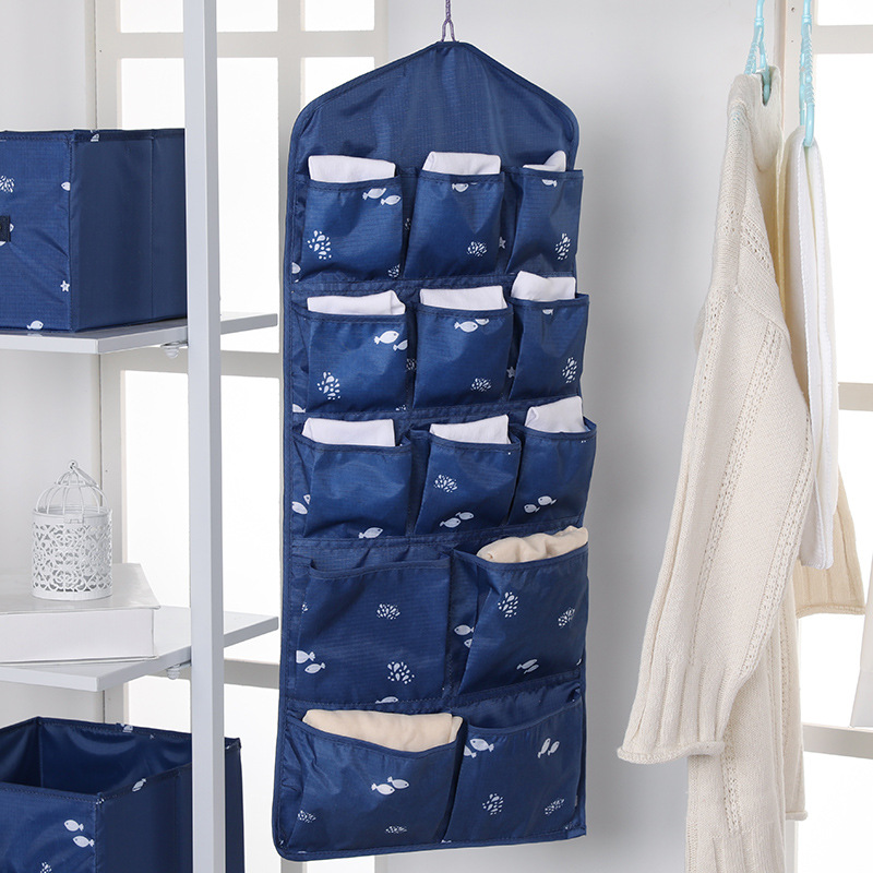 Wardrobe Two-sided Storage Hanging bag wardrobe Oxford Fabric art Clothing Underwear Hanging bag Socks Underwear Bras Storage bag