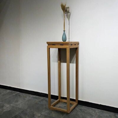 新中式禅意烫蜡老榆木花盆架实木花台展示架花架禅意实木家具|ms