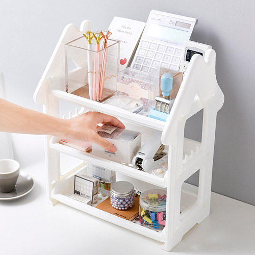 Small house storage rack kitchen countertop three-layer seasoning bottle spice rack desktop storage rack layered bathroom organization rack