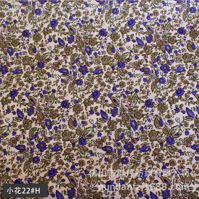 Поставки в розницу imitation cotton flat-grained small floral printing cloth polyester spring Asian spinning shoe hat clothing cloth auxiliary material fabric
