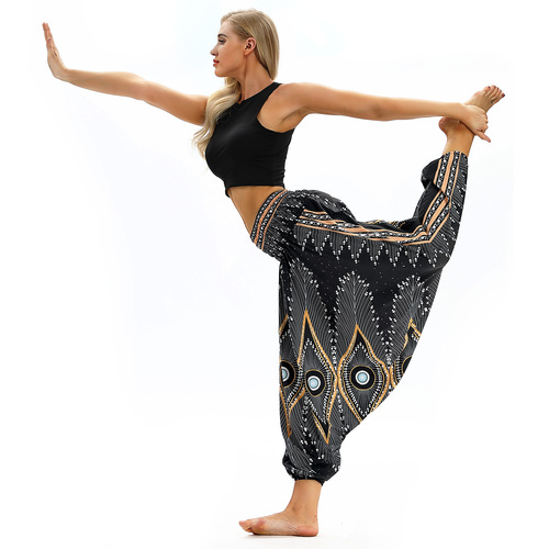 Yoga pants for women Digital printing wide leg pants exercise Yoga high waist lantern pants