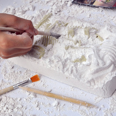 皮諾考古豪華版霸王龍新款豪華版金屬款考古挖掘恐龍拼插玩具