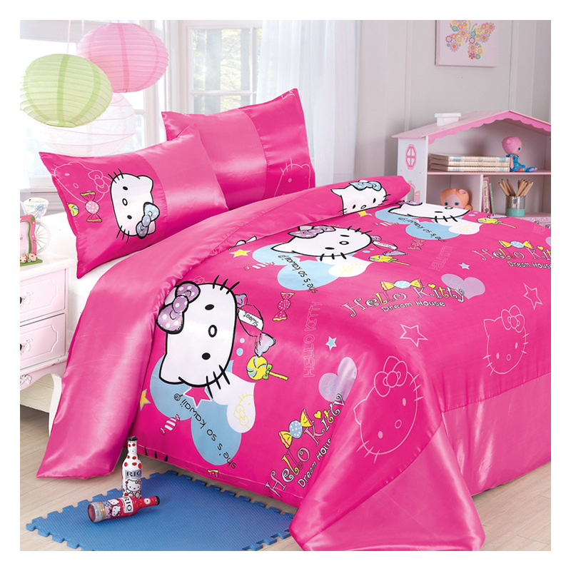 卡通 色丁印花布 仿真丝印花 200多花型 家纺服装面料