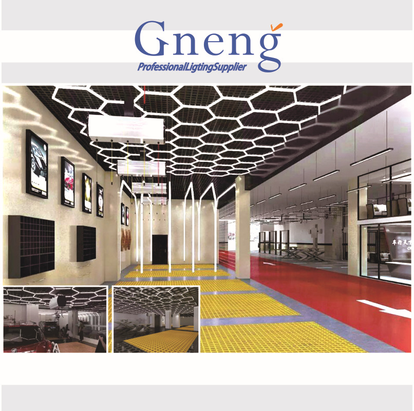 Led Hexagonal Honeycomb Light with High Color Rendering Index, Soft Light Pendant Light, Automotive Beauty Shop Engineering Lighting Fixtures in Stock