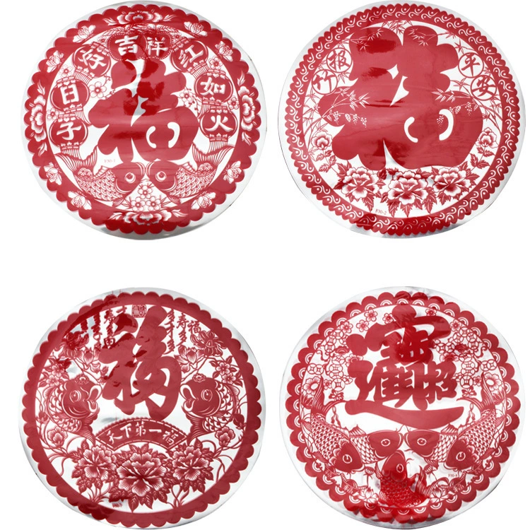 Весенний фестиваль поставляет электростатические наклейки творческие благословенные цветущие окна новогодние дверные наклейки стеклянные наклейки 30 спецификаций оконные цветы