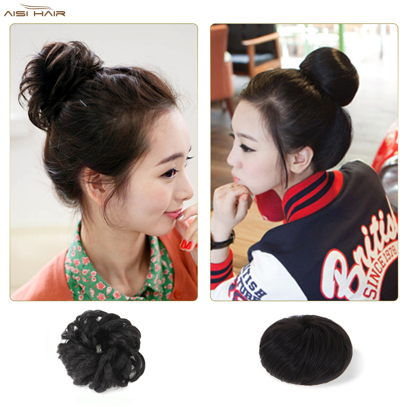 真发假发丸子头发包盘发器蓬松自然卷发花苞假发圈古装发饰发圈