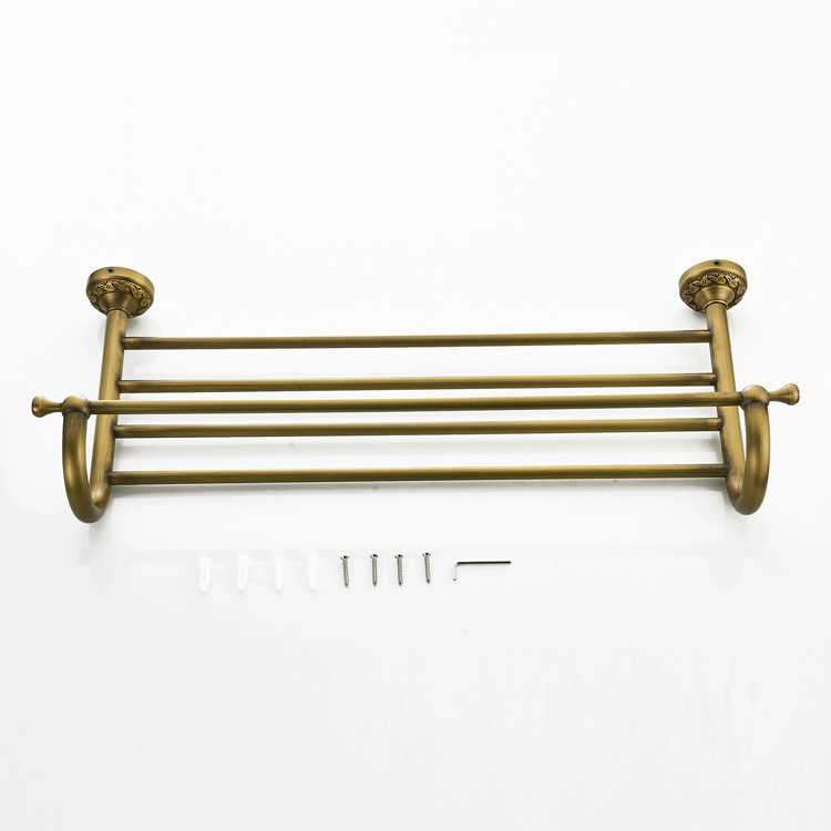 F8303-欧式复古浴巾架毛巾架全铜卫浴挂件壁挂式-(4).
