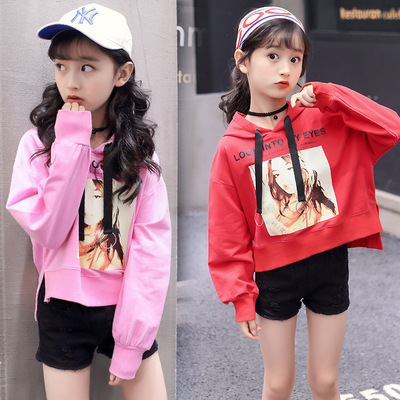 children hoodie Sweater Hooded Autumn and winter 2019 girl Long sleeve T-shirt jacket CUHK Korean Edition Easy