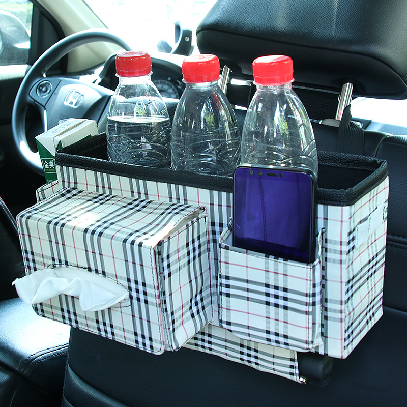 跨境專供 椅背收納袋 汽車(chē) 多功能后座收納盒儲(chǔ)物袋OPP袋裝R-0181
