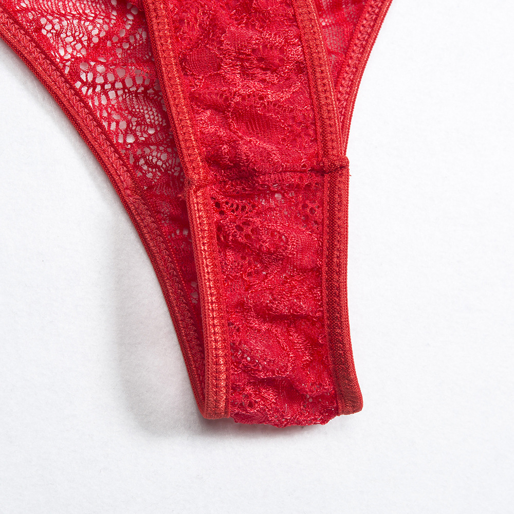 See-Through Lace Mesh Stitching One-Piece Underwear NSMDN114080