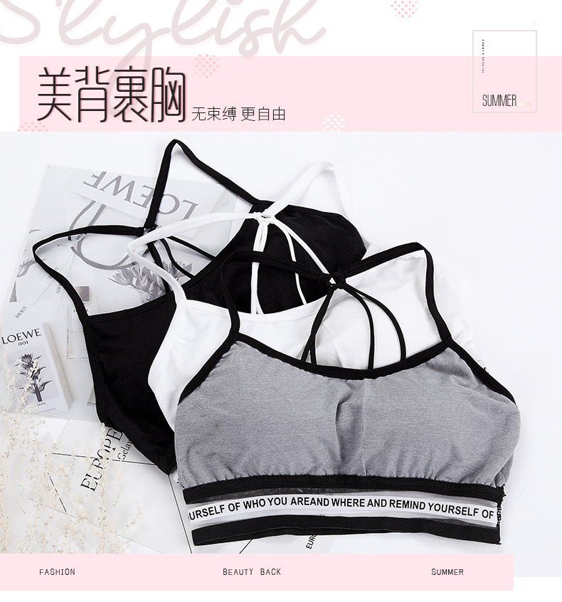 2020 New Parachute Girl's beautiful back and chest wrap, comfortable without steel rims, anti-glare, adjustable breathable sleep bra detail image 1