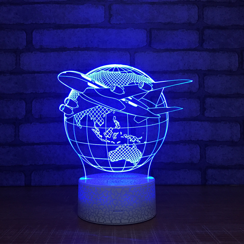 亚马逊爆款 爆裂纹3D灯小夜灯台灯