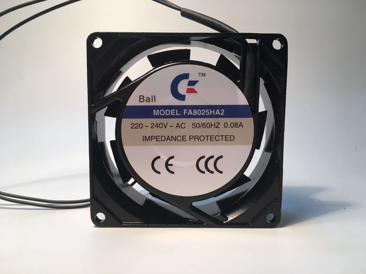 供应220V滚珠轴承80*80*25mm 交流散热风扇 FA8025HA2