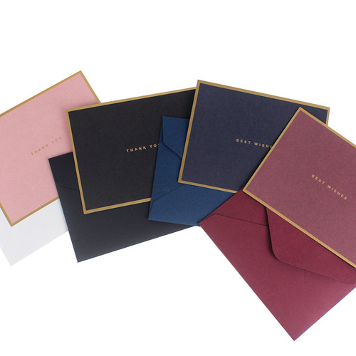 5 Color Blessings Simple Creative Greeting Card Matching Envelope Message Card Birthday Wishes Mother’s Day Matching Envelope