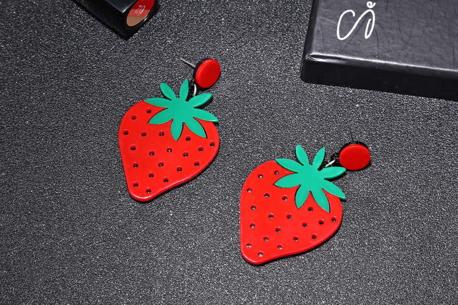 Nihaojewelry Jewelry Wholesale Simple Fruit Watermelon Strawberry Lemon Cherry Earrings display picture 51