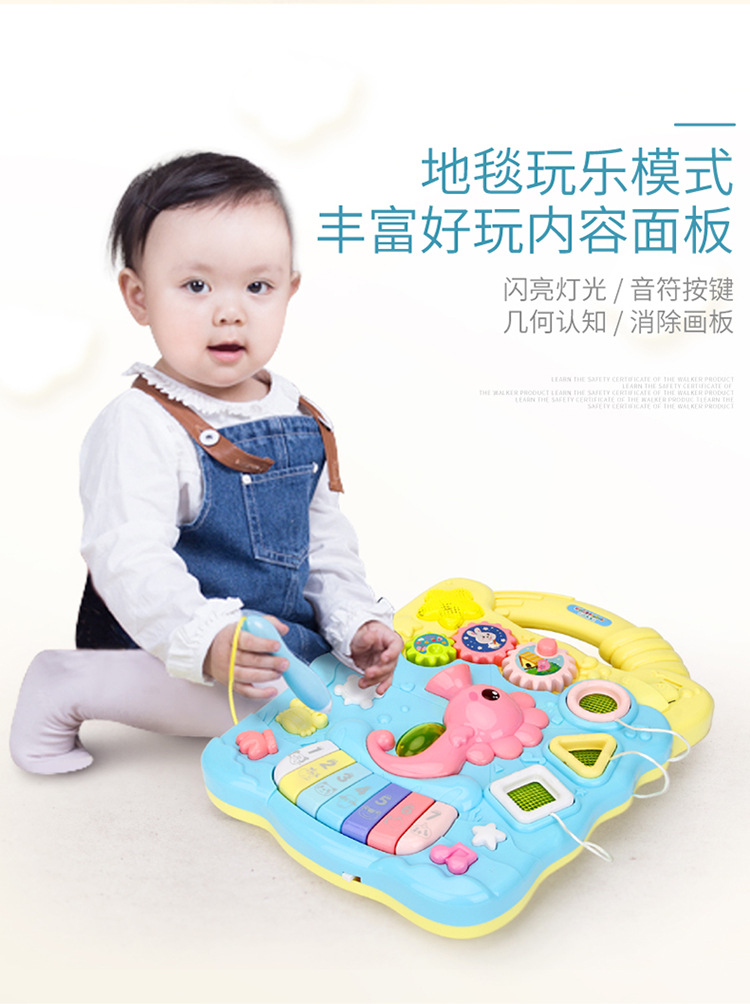 婴儿学步车手推车多功能防侧翻6-7-18月男女宝宝可调速音乐助步车详情图8