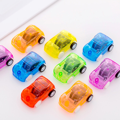 卡通迷你儿童玩具 回力小汽车透明赛车玩具 迷你回力赛车地摊货源|ms
