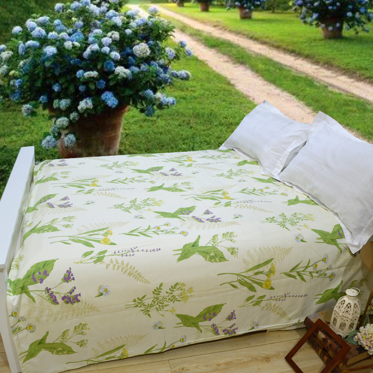 纯棉粗布床单印花老粗布单件三件套 北欧风夏凉加厚床单