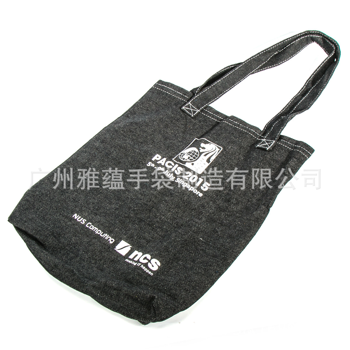 供应牛仔布袋 黑色手提袋 街拍托特包 牛仔布购物袋