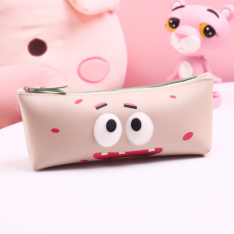 

korean style cute eyes pencil case cute waterproof handheld stationery case cartoon stereo pencil case stationery case