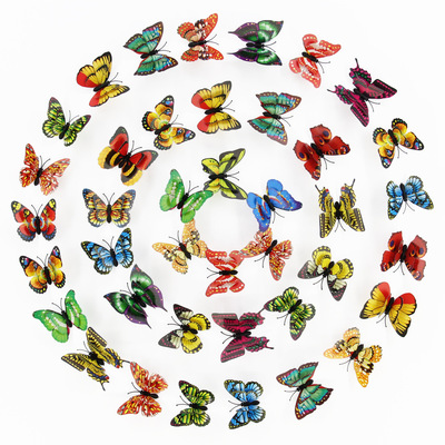 7CM双层仿真蝴蝶 3D立体家居装饰场景布置道具厂家直销家居装饰|ru