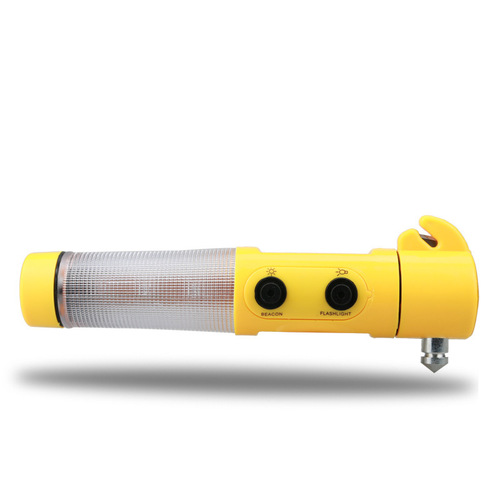 Car safety hammer portable multi-function four-in-one escape window breaker with cutter emergency fire-fighting magnetic flashlight
