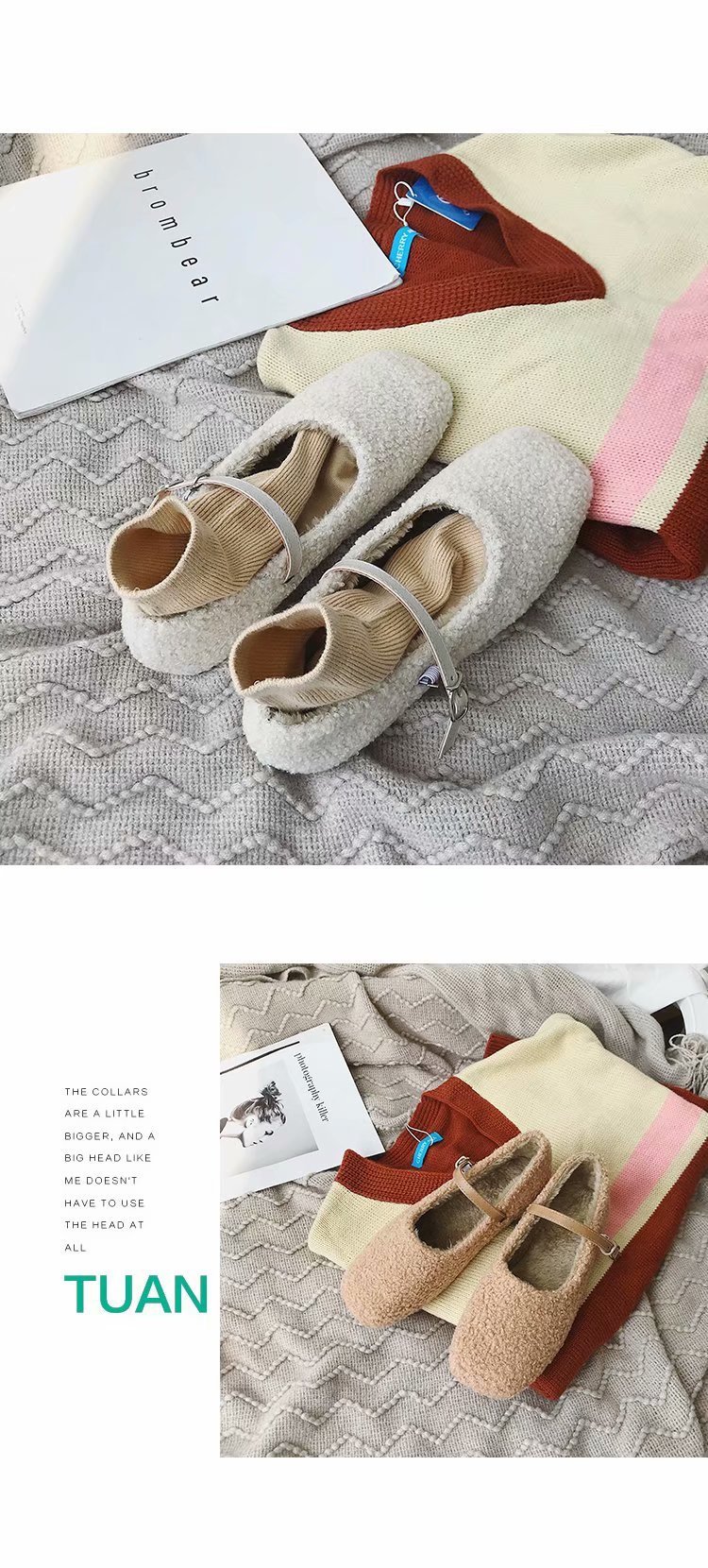 Furry Shoes Black Velvet