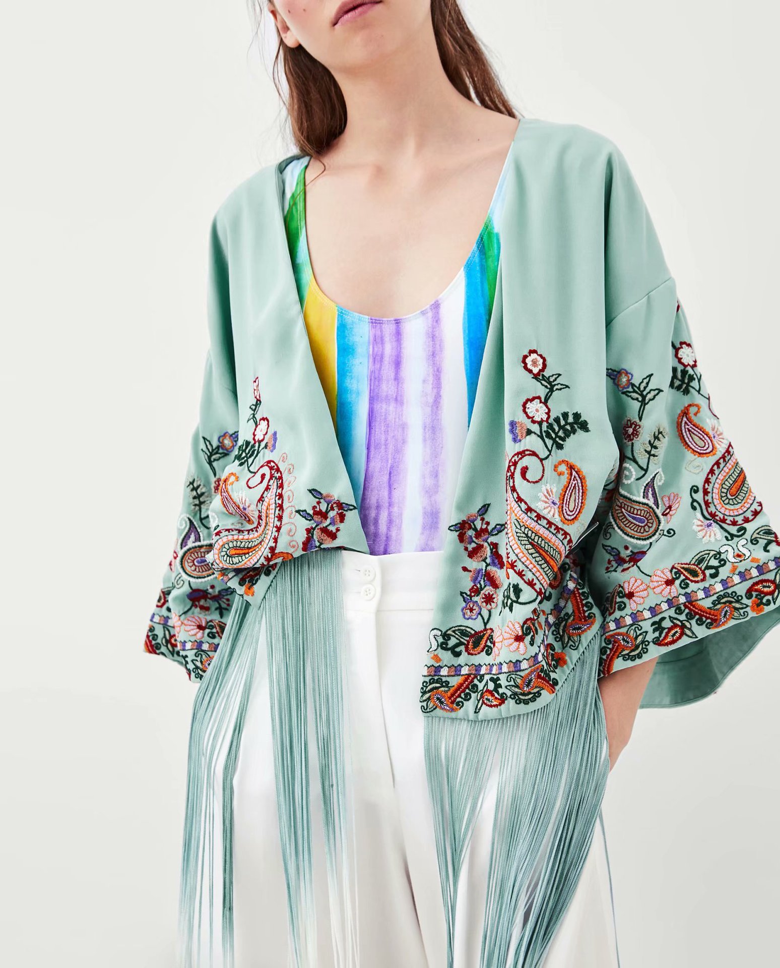 Chiffon Fashioncoat(Picture color -L) NHAM4422-Picture-color-L
