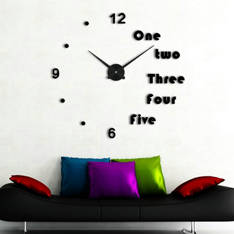 Spanish creative wall clock 3d silent cl...